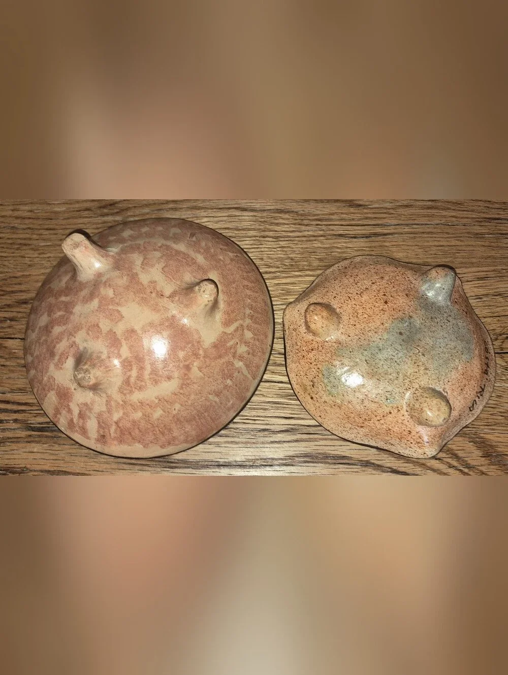 2 Handmade, Terracotta Costa Rican Chorotega pottery Bowls W/ Turtles